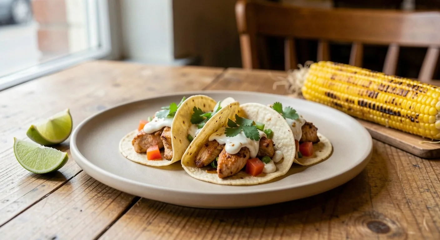 Mexican takeaway spread on a steel pass